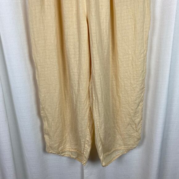 FLAX Butter Yellow Softened Linen Pull On Elastic Waist Pants Sz.3G(24-26W) - Picture 3 of 9